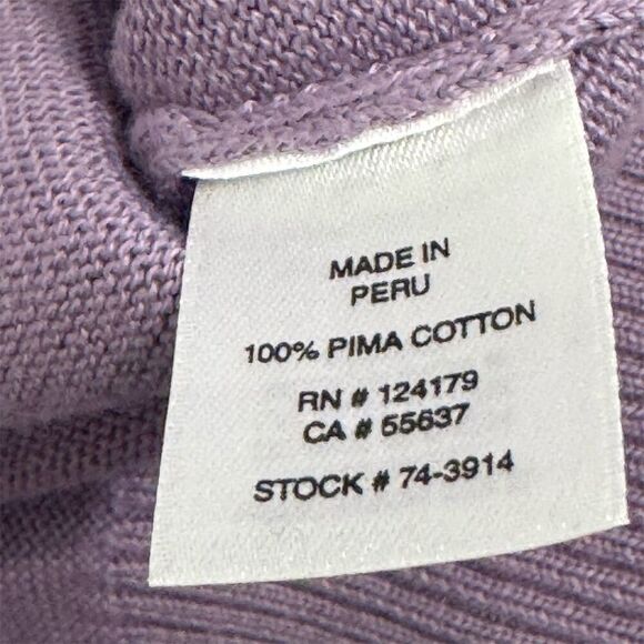 Johnston & Murphy Purple Pima Cotton Sweater Vest M Mock Neck Snap Button Preppy - Picture 7 of 8
